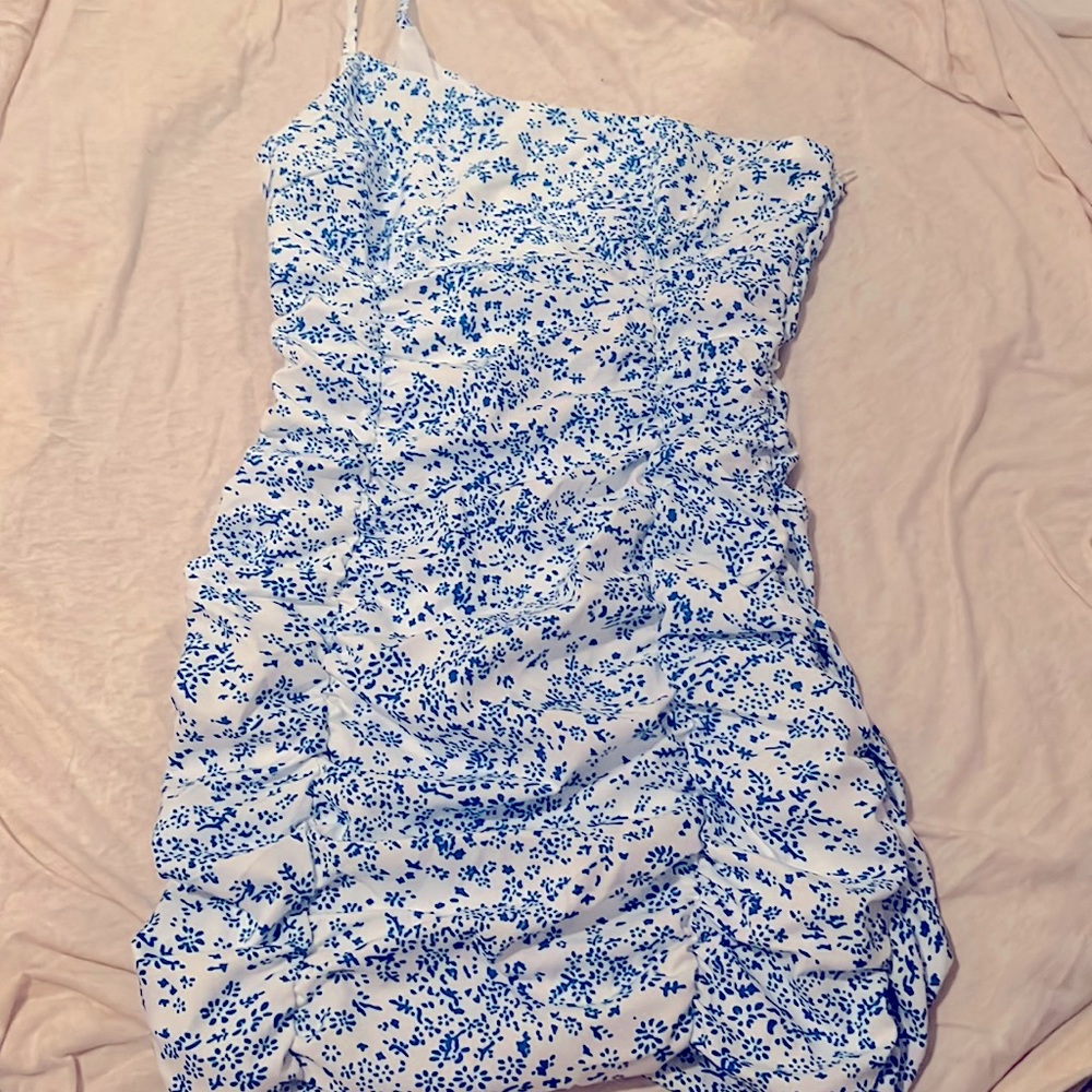 Blue and white Bodycon dress - size S - NWOT